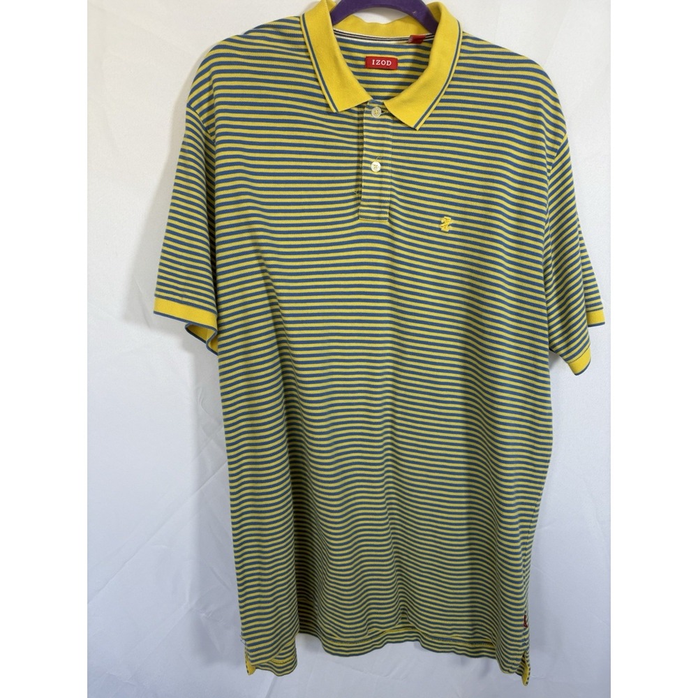 Izod Polo Shirt Size XL Striped Short Sleeved